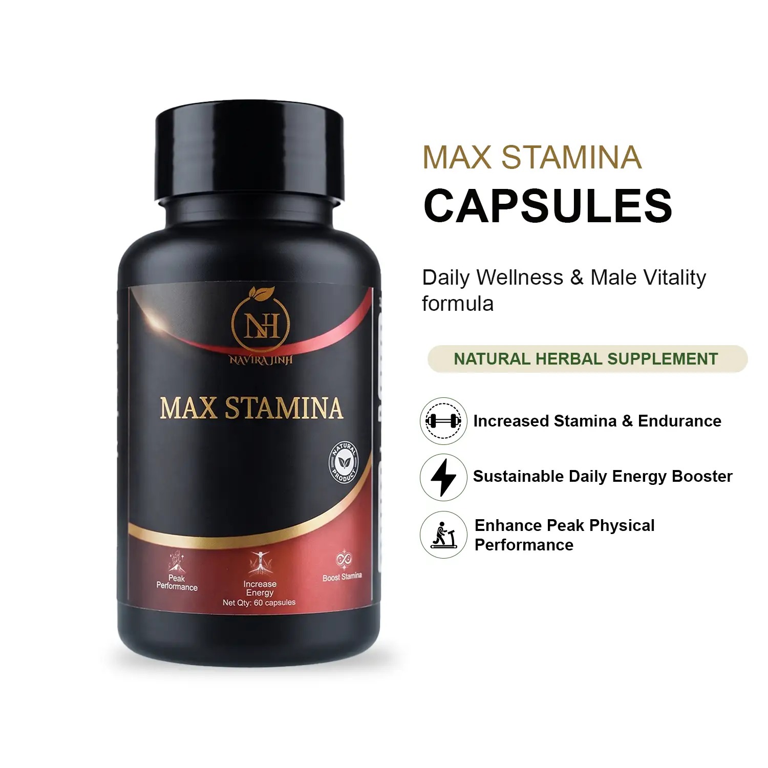Max Stamina Capsules | Herbal Supplement for Stamina, Endurance & Everyday Energy Support